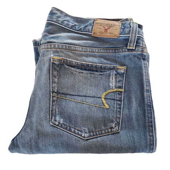 American Eagle Hipster Fit Frayed Look Light Blue Wash Women's  4 Reg - Picture 8 of 15